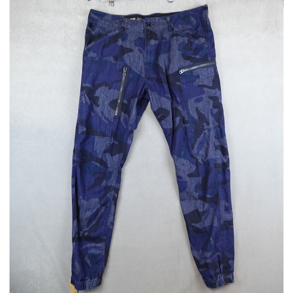 G-Star RAW Mens Powel Straight Tapered Cuffed Camo Cargo Pants 38x34 Tactical